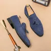 Männer Müßiggänger Marke Wildleder Leder Schuhe Vintage Slip-on Klassische Casual Männer Fahren Schuhe Hochzeit Männliche Kleid Schuhe Quaste spitz