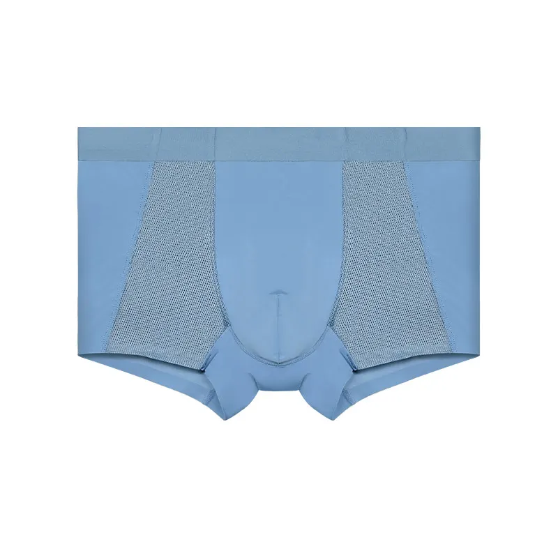 Herren-Unterwäsche aus Eisseide, antibakteriell, atmungsaktive Mesh-Boxershorts für Herren, Sommer, dünne Sport-Boxershorts für Jungen Image
