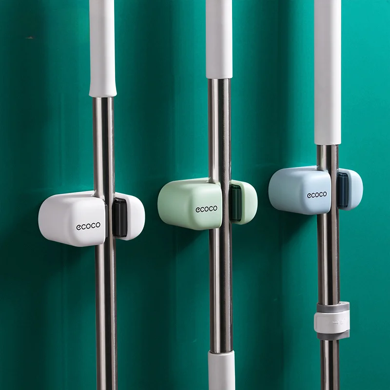 Selbst klebender Wand mopp haken Mehrzweck-Hausa uf hänger Wand besen bürsten halter Bad organisator Wohn accssories Image