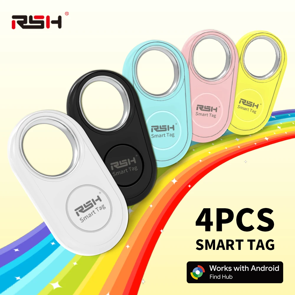 RSH 4PCS GPS-Tracker für Samsung Global Finder Arbeiten Sie mit Android Google's Find Hub Anti-Verlust-Warnungen Smart Tag Sound Fast Locator Image