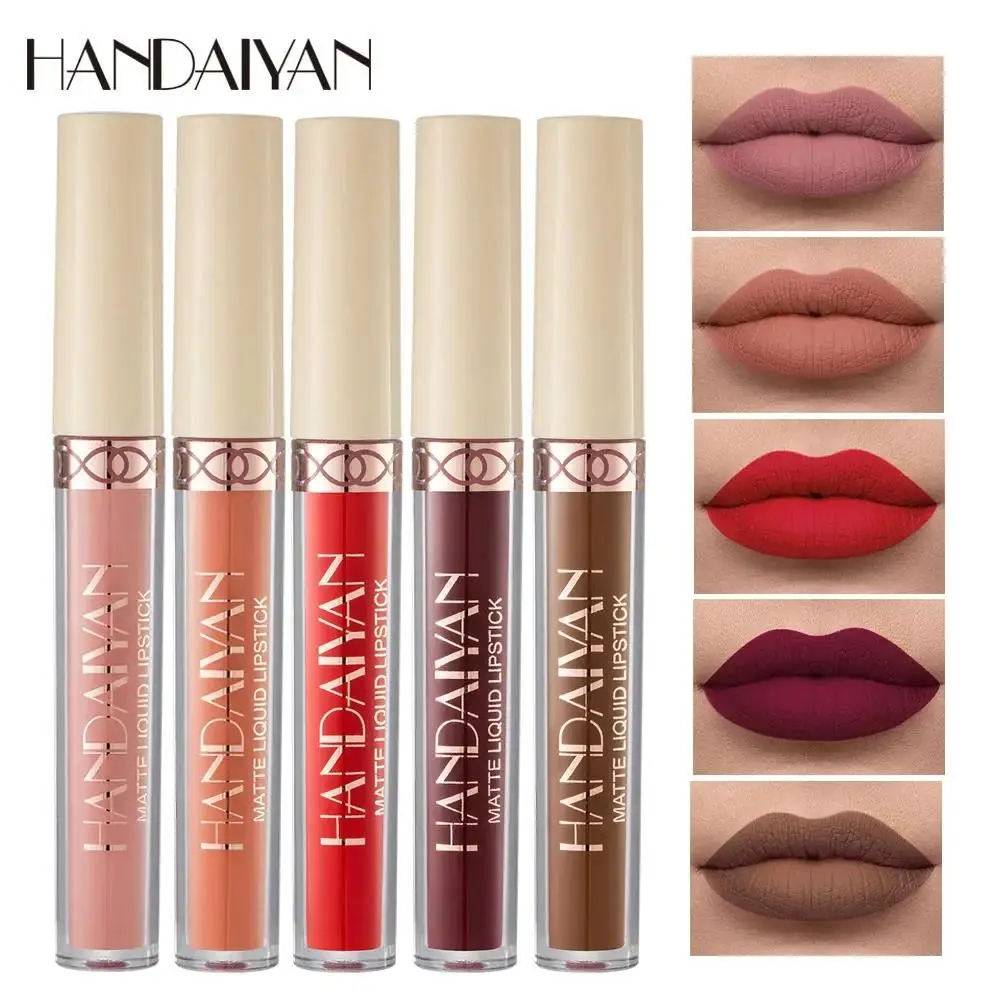 Matte Velvet Lip Glaze, wasserdicht, langlebig, nackter roter Lippenstift, seidiges flüssiges Make-up für Frauen, feuchtigkeitsspendender Lippenfleck Image