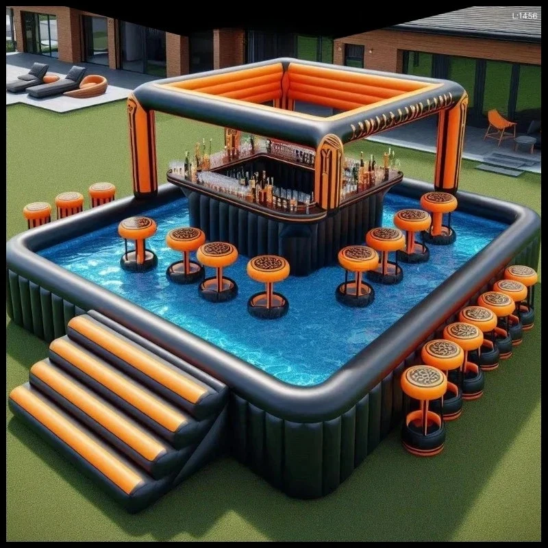 Sitz Pool aufblasbare Bar Hinterhof aufblasbare schwimmende Pool Bar neu gestaltete aufblasbare Pool Bar Image