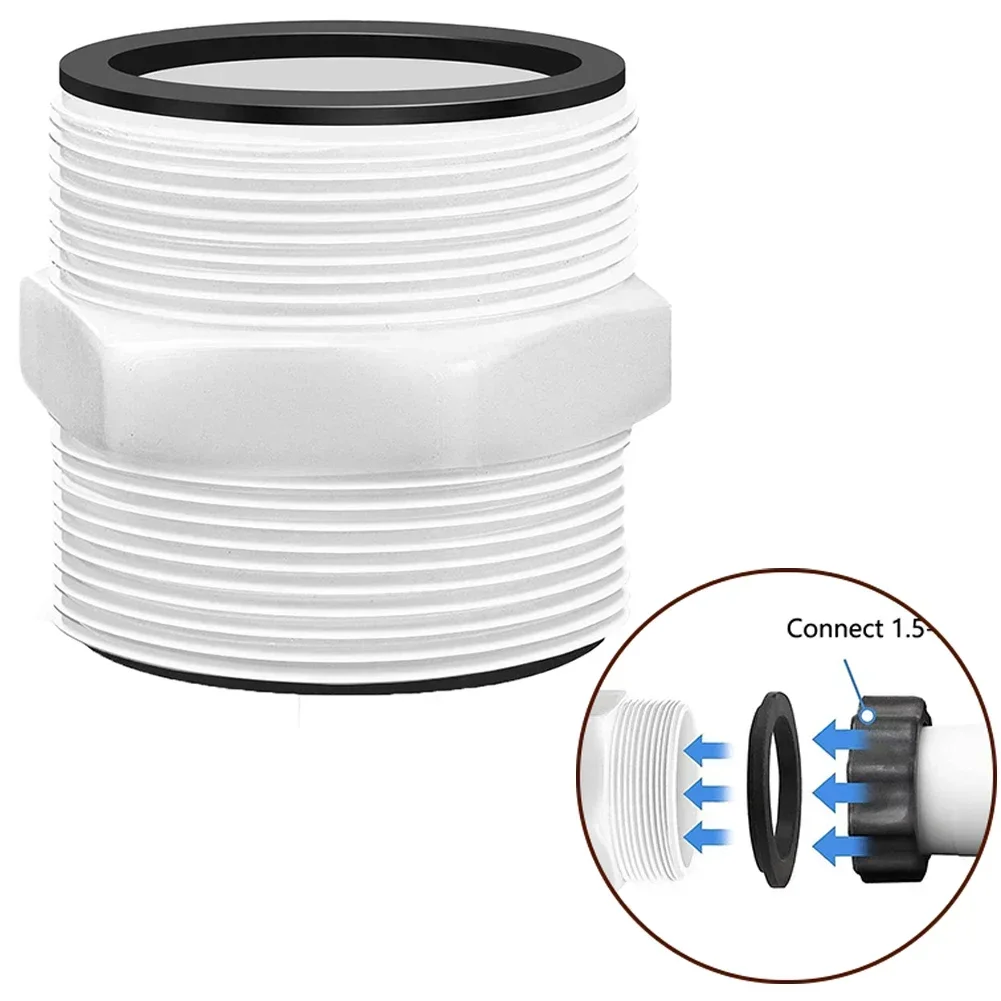 Adaptateur de connecteur de tuyau de piscine en PVC de 1.5 pouces, contrôle à double sortie avec connecteur unique pour piscines hors sol Intex et Colemans