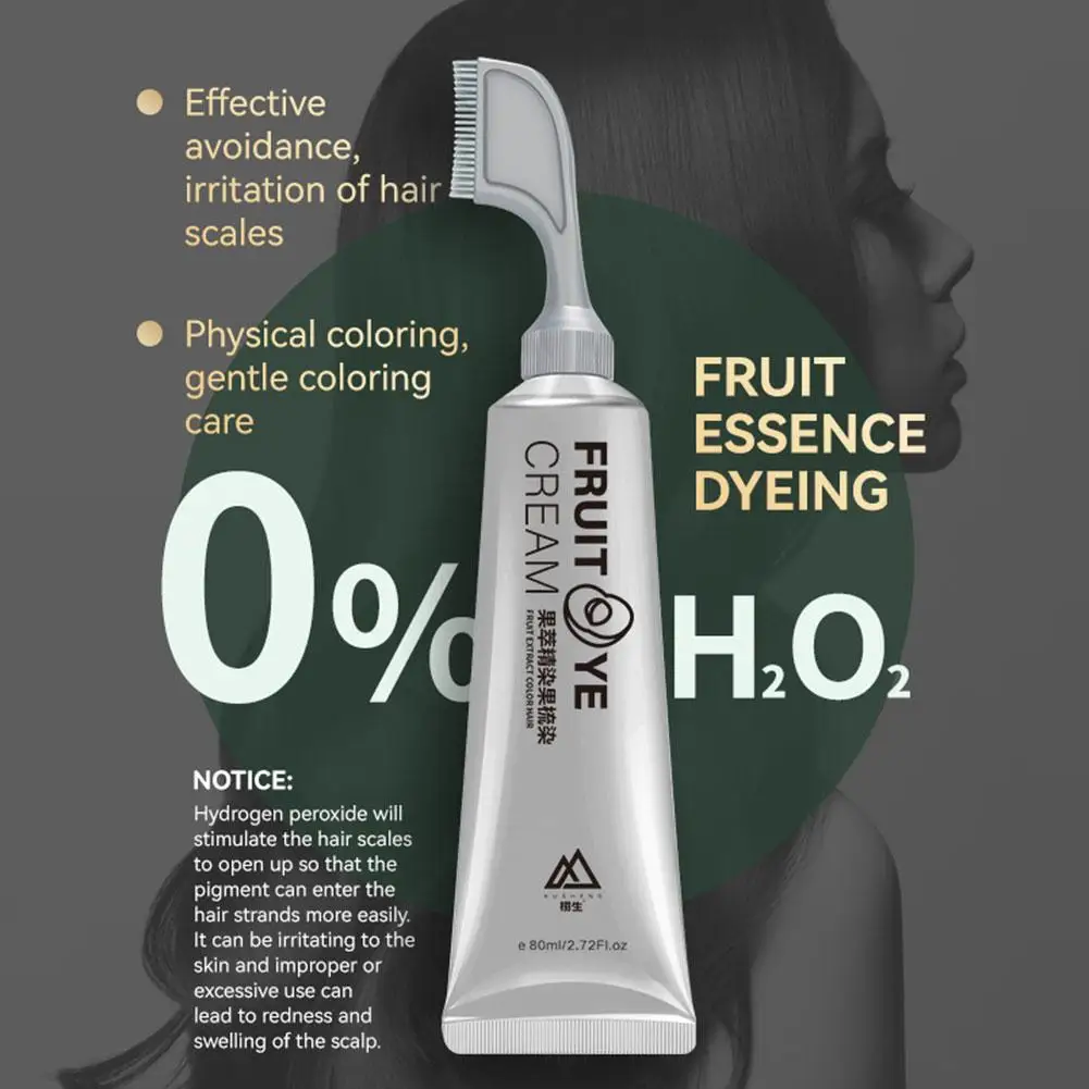 Frucht-Haarfärbecreme, Pflanzenextrakt, Haarfärbe-Essenz mit Kamm, Haarfärbe-Shampoo, botanische Blase, Haarfärbemittel, Haarfarbe, nicht beschädigt Image