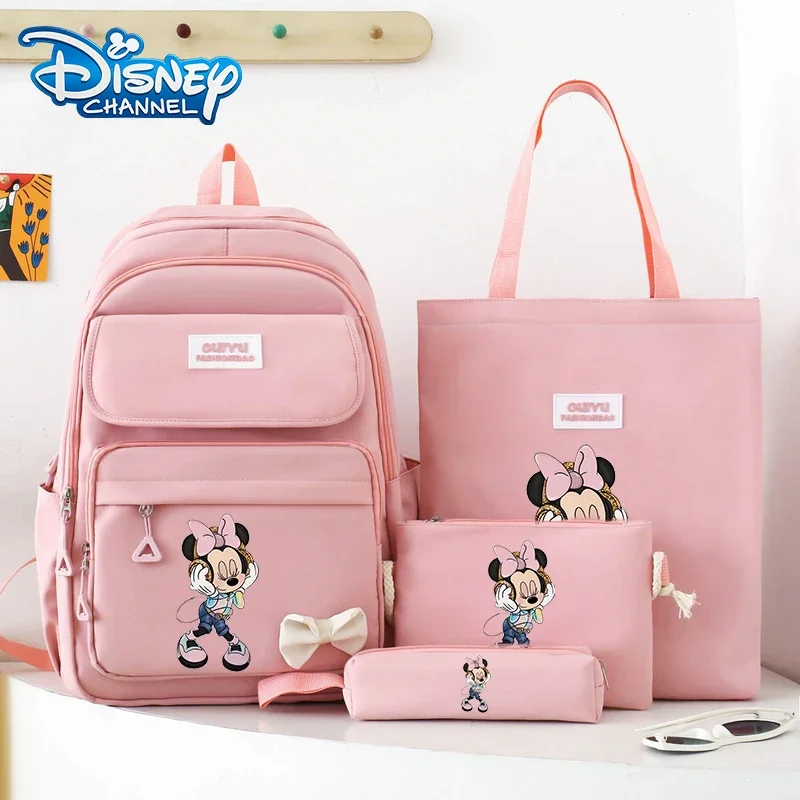 TureMinnie-Sac à Dos d'École Rose pour Fille, Cartable Haut pour Adolescent, Femme et Enfant