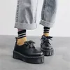 Heißer Verkauf Luxus Loafer Frau Schwarz Leder Schuhe Große Größe 41, Hohe Plattform Schuhe Frauen Leder Casual Schuhe frauen Mokassins