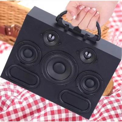 SOTAMIA 1Pcs Seven Units Portable Bluetooth Speaker Hifi Music Audio Charging Wooden Subwoofer Speakers Power Loudspeaker