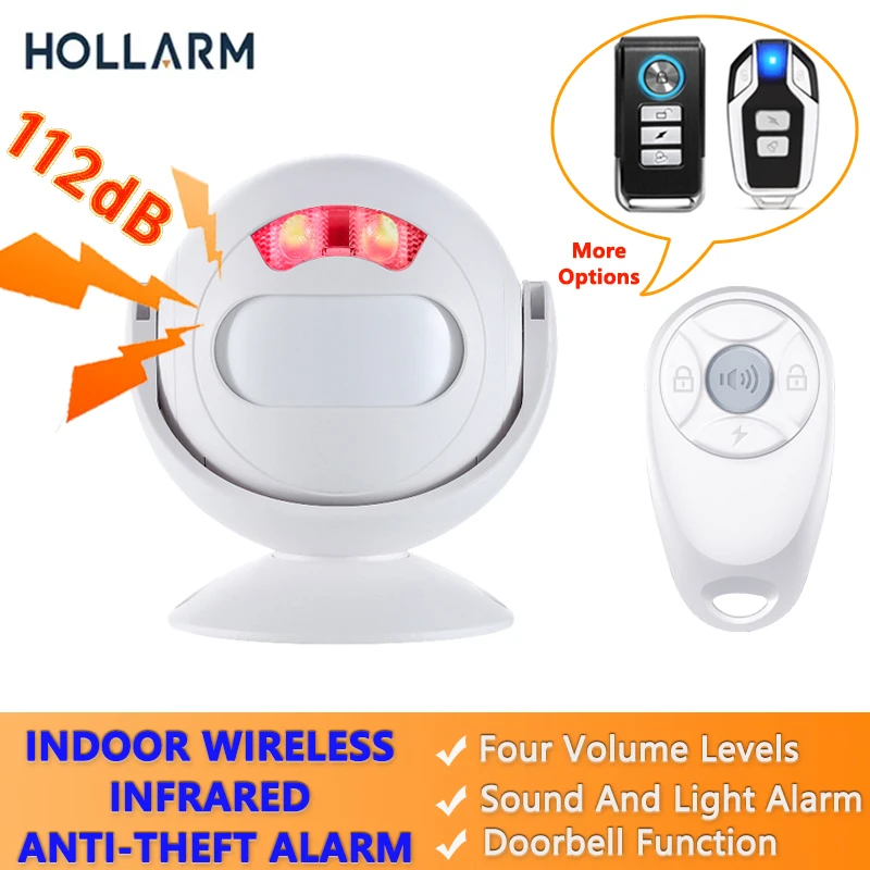 Hollarm Indoor Infrarot Anti-Diebstahl Alarm Induktion Glocke PIR Motion Detektor Sensor Alarm Einbrecher Für Baby Pet Shop Garage Image