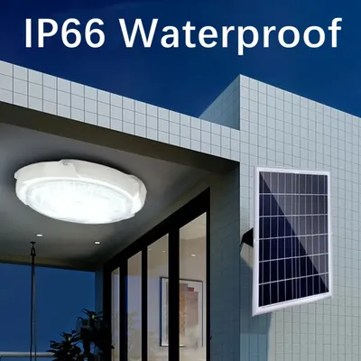 Solar Light Ceiling Light IP66 Waterproof Outdoor Separate Panel Indoor Solar-Power Lamp Corridor Light for Garden Decoration