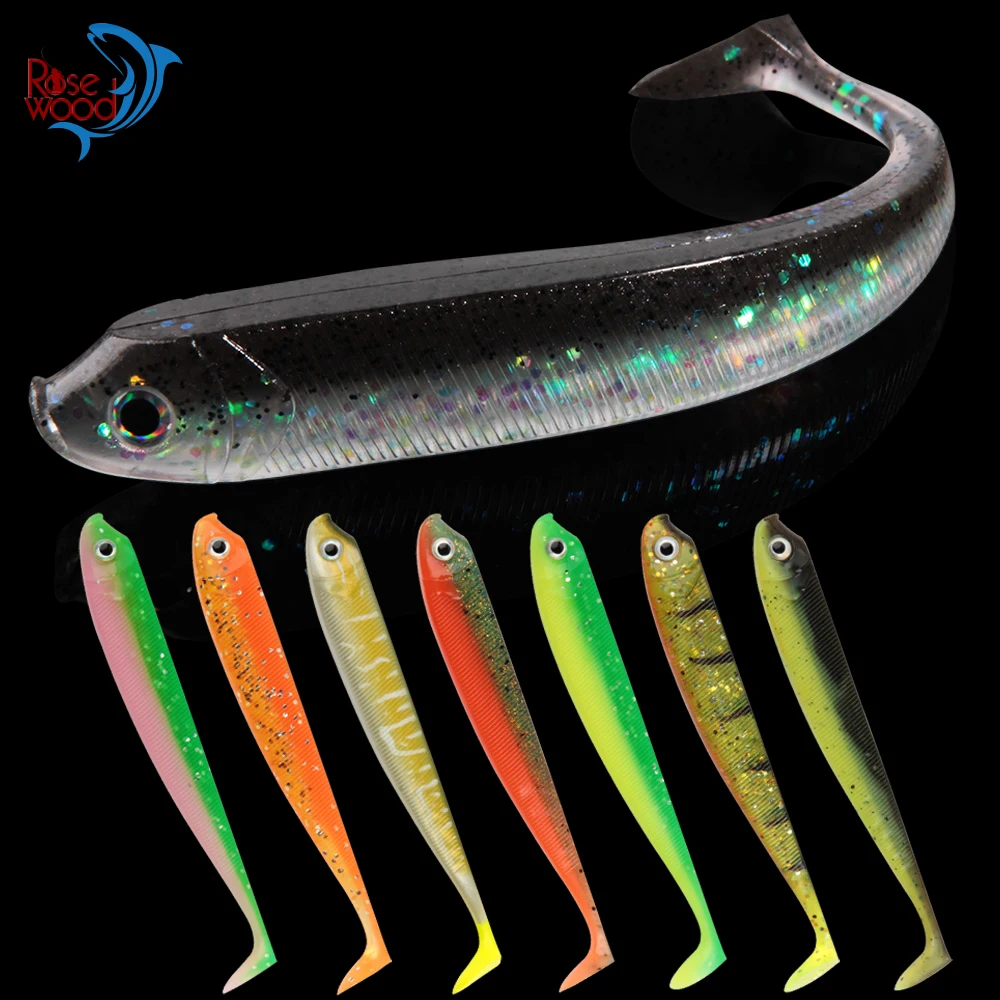 RoseWood Gummi Fisch gefälschter Köder weicher Angelköder 7,5 cm 9,5 cm 12,5 cm Swimbait Shad Paddle Tail Wobbler Bass Pike Trout Pesca Peche Image