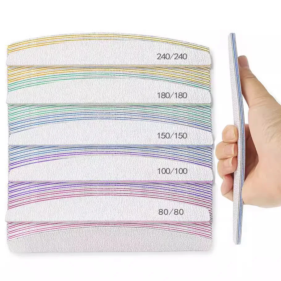 Nagelfeile 180 bis 240, professionelle Werkzeuge, Emery für Maniküre, Limette 240, Schleifpapier, Gel-Polierfeilen für Nägel, Puffer-Set, Polierer Image