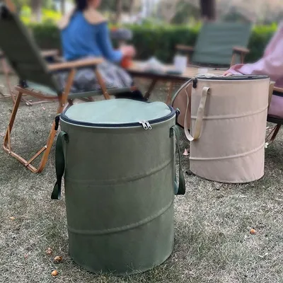 Tragbare Camping Faltbare Mülleimer Pop-up Rund Lagerung Eimer Leinwand Recycling Bin Outdoor Müll Garten Hof Müll Tasche