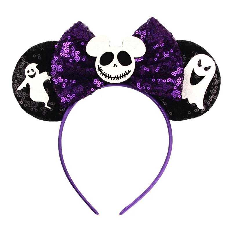 1 Stück Halloween Disney Mickey Haarschmuck Sparkle Bow Halloween Zubehör Geeignet für Festival-Themenpartys Tragen Sie Geschenke Image