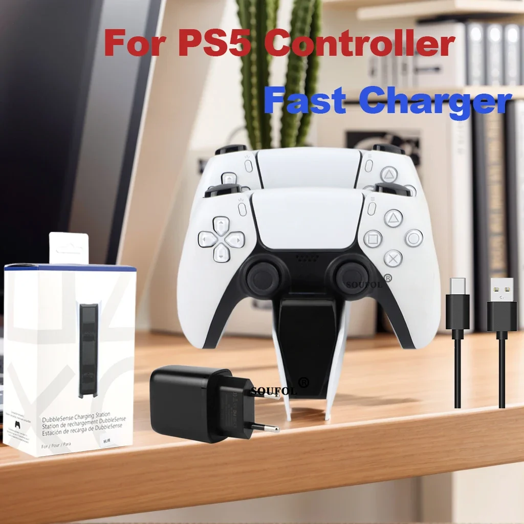 Neue Controller Ladestation Für PS5 Dual Schnelle Ladegerät LED Anzeige Ladestation Docking Station Ps5 Zubehör Image