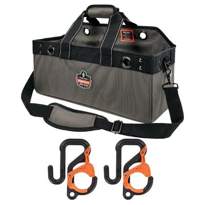 Ergodyne Arsenal 5846 Bucket Truck Tool Bag, Locking Aerial Bucket Hooks, 11 Comp/5 Grommets, 18x7.5x7.5, Gray, Ships in 1-3 Bus Days (EGO13747) Each