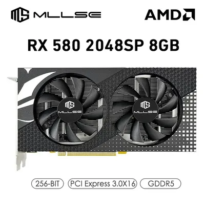 Cheap MLLSE Graphics Card AMD Radeon RX 580 8GB Placa De Video GDDR5 256 Bit PCIe 3.0 x16 HDMI 14 nm Desktop Computer Gaming GPU