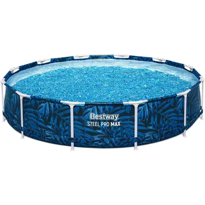 Steel Pro MAX - Round Swimming Pool Set - 12' x 30" Tropical - Above Ground, Tritech Construction, Filter Pump, Steel Frame, Cli