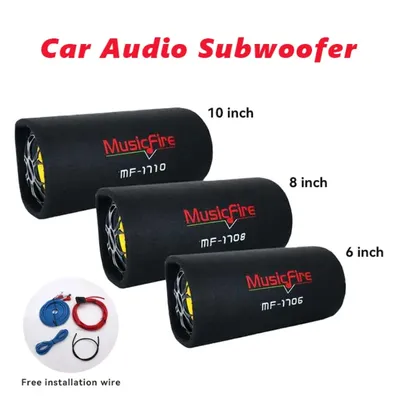 6/8/10 inch 12V Active Tunnel Type Car Subwoofer High-power Automotive audio with Built-in Amplifier Tweeter Speakers