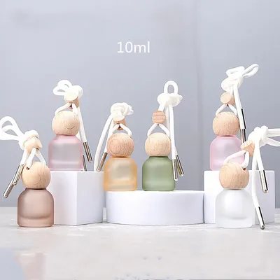 10/30pcs 10ml Empty Clear Glass Car Perfume Bottle Auto Air Freshener Car Decoration Pendant Essential Oil Diffuser Container