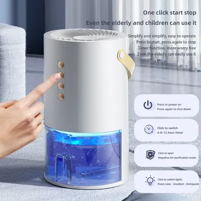 Smart Dehumidifier for Home Office Negative ions Eliminate Damp Mold and Moisture and Portable Energy Efficient Air Dehumidifier