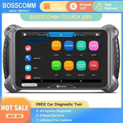 BOSSCOMM iTouch 880 OBD2 Car Diagnostic Scanner All System Code Reader Oil BMS EPB 8 Reset ODB OBD 2 Auto Scan Tool Free Update