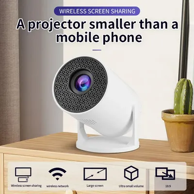 M5 Mini Portable Projector, 480P Support, 50 ANSI Brightness, USB Plug,Wireless screen, Ideal for Home Theater, Office Event Use