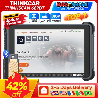 Lifetime Free Update THINKCAR THINKSCAN 689BT OBD2 Diagnostic All System Diagnosis ECU Coding Bi-directional CANFD DOIP 4+64GB