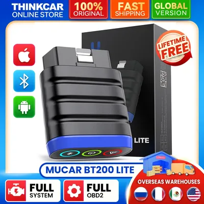 MUCAR BT200 LITE Auto OBD2 Full system Scanner tools car Diagnostic Tools OBD Code Reader Clean codes Lifetime Free Updater