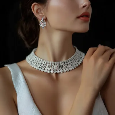 HIBRIDE Sparkling Water Drop Charms 4Pcs Statement Necklace Earring Bracelet Ring Set Luxury Nigerian Dubai Jewelry Sets N-1629