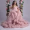 Pink Ruffles Maternity Dress for Photoshoot Off Shoulder Prom Dress Party Wear Outfit Pregnancy Babyshower Bathrobe Customized