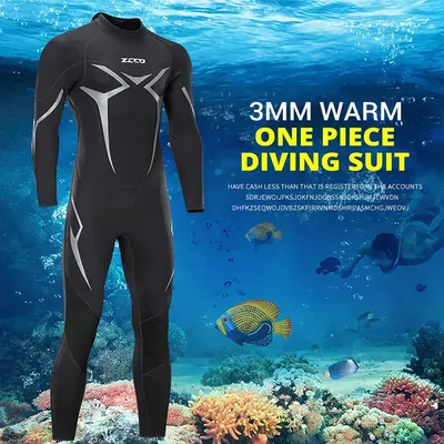 Neoprene Wetsuit 3mm Mens Long Sleevele One Piece Wetsuit Ultra Elastic Diving Suit Water Swimming Surfing Triathlon