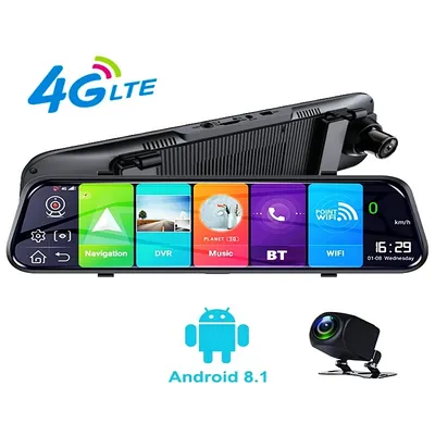 10 Inch 4G Dash Cam Car Rearview Mirror ADAS Android 8.1 FHD Auto Recorder GPS Navigation Dash Camera Rear View Mirror Car DVR
