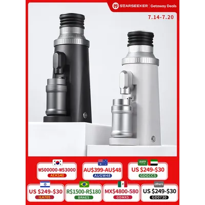 STARSEEKER EDGE63 Electric Coffee Grinder 63mm Cone Burr Espresso Brew Stepped Fineness Adjustment Bean Grinder Plasma Black