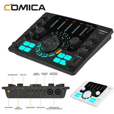 Comica ADCaster C2 Audio Interface Streaming/Podcasting/Recording Multi-functional Audio Interface for Phone Tablet Computer