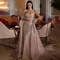 Sharon Said Luxury Champagne Mermaid Arabic Evening Dress with Overskirt 2025 Dubai Women Wedding Party Gowns SS168 Customized