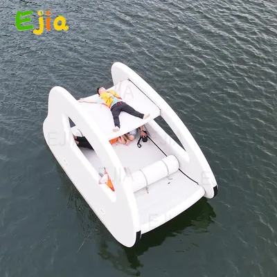 Water Play Equipment Inflatable River Rafting Electric Solar Powered Boats DWF Inflatable Floating House Boat For Water Party