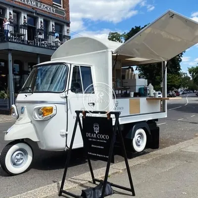 2024 New Stainless Steel 3 Wheeler Tuk Tuk Food Tricycle Cart For Restaurants Bakery Snack Food Factories