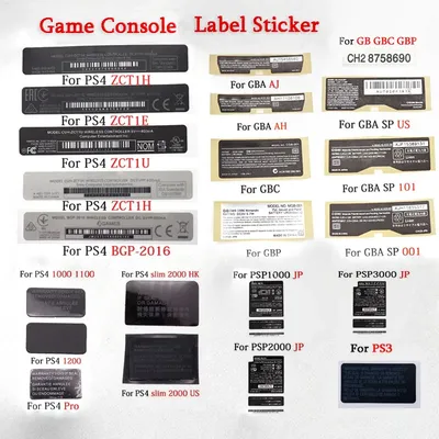 1PC For GBA SP GBC GBP For PS2 PS3 PS4 Pro Slim PSP Controller Housing Shell Back Sticker Lable Seal Barcode Back Label Sticker