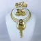 ESALE Italy 18K Gold Plated Jewelry Sets For Women Classic Fashion Design Necklace Earrings Bracelet Ring 4PCS Set Jewelry