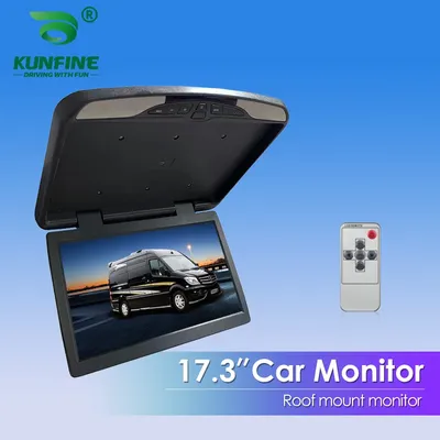 17.3 Inch Car Roof Monitor 1080P Flip Screen Top Multimedia Video Ceiling Roof Mounted Display PAL NTSC Two-way AV Video Input