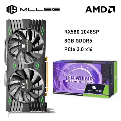 MLLSE Gaming Graphics Card AMD RX 580 8GB 2048SP GDDR5 256-bit PCI Express 3.0 ×16 Radeon 14NM GPU Computer Placa de Video Card