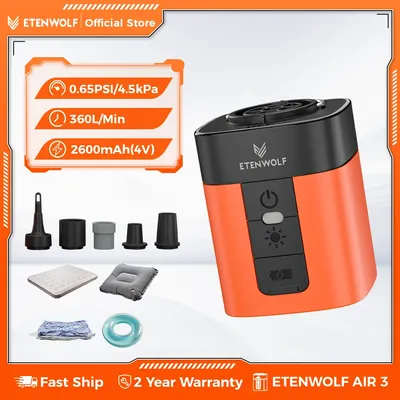 ETENWOLF AIR 3 Wireless Electric Air Pump 2600mAh Camping Light Small Inflator Deflator Outdoor Pump Pool Floats Sleeping Pads