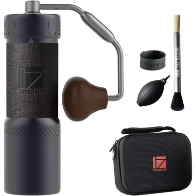 Coffee Grinder Iron Gray, Conical Burr, Foldable Handle, Magnet Catch Cup Capacity 40g, Numerical Adjust