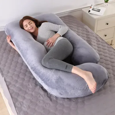 6.6lb J Pregnancy Pillow for Pregnant Women Sleep Nursing Maternity Full Body Support for Back Belly Hip Leg Cover / PP Cotton