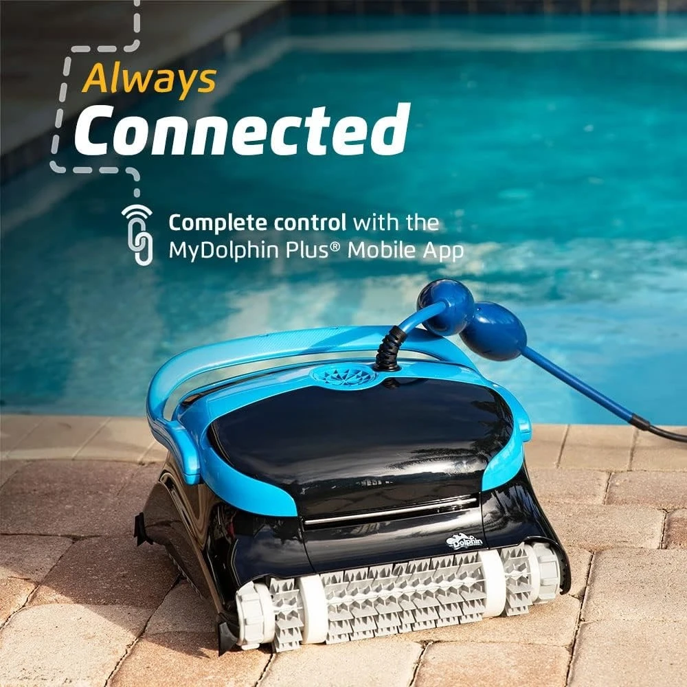 Automatic Robotic Pool Vacuum Cleaner, Always Cleaning, Never Charging, with Wall Climbing Scrubber Brush, Ideal for In-Ground