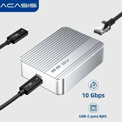 Acasis 10Gbps Network Card USB-C To RJ45 Adapter Compatible with Thunderbolt 3/4/5 for Macbook/Max Studio PC