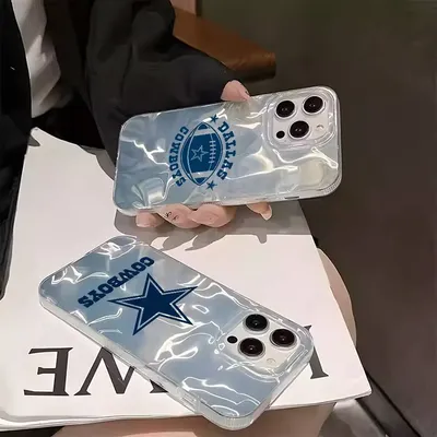 Luxuri D-Dallas CowboyS Phone Case For iPhone 16 15 14 13 12 11 Pro Max Plus Multicolor Matte Silver-Plated Protective