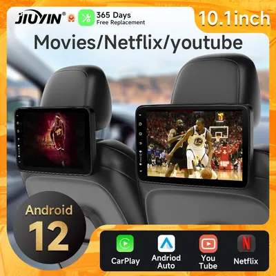 JIUYIN Car Headrest Monitor Android 12 2G+32G IPS TV Display With RCA AV Wifi Car Rear Seat Screen Video Player