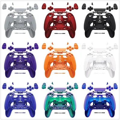 eXtremeRate Black Full Set Housing Shell with Buttons Touchpad Cover for ps5 Edge Controller - Single & Transparent Series