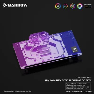 Barrow GPU Water Block for GIGABYTE RTX 5090 D GAMING WINDFORCE OC 32G AORUS MASTER Video Card Graphics Cooler